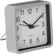 Atmosphera Wekker/alarmklok Dawn - grijs - kunststof - 8 x 8 cm - met standaard - batterij voeding