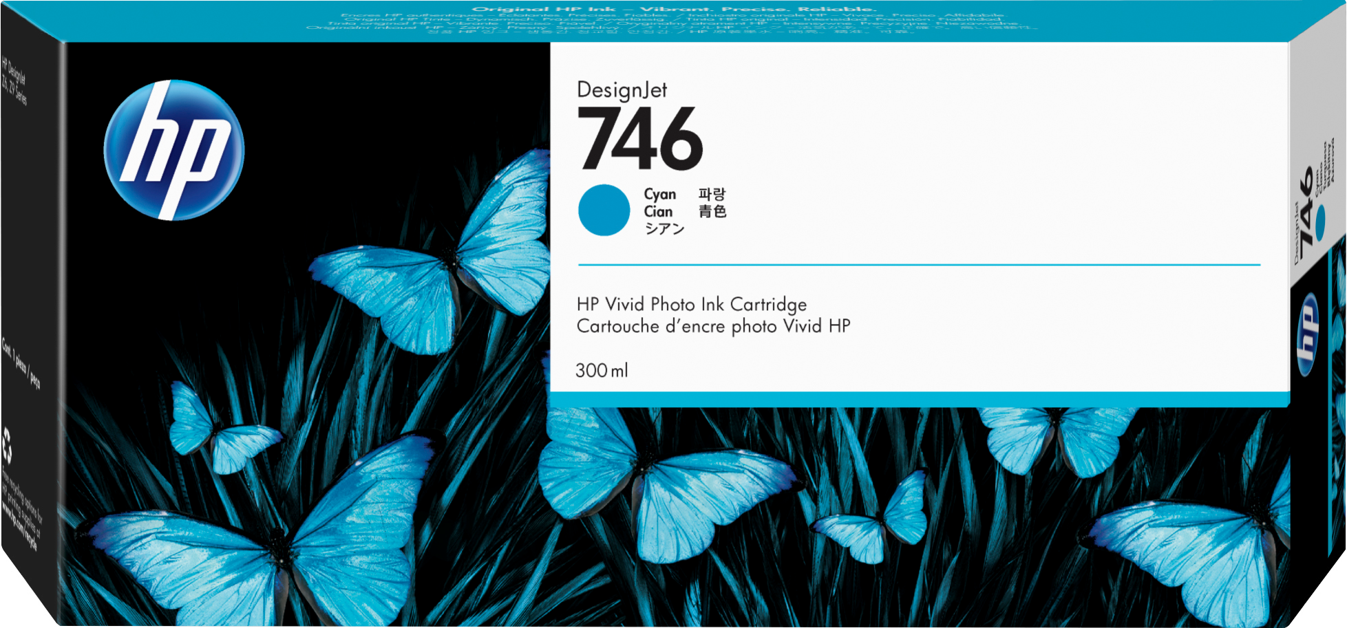 HP 746 cyaan DesignJet inktcartridge, 300 ml single pack / cyaan