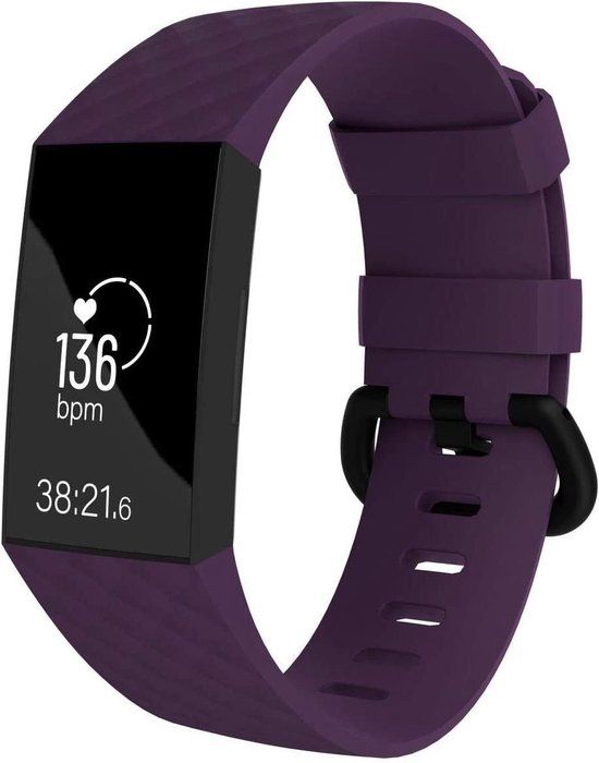 Siliconen bandje voor Fitbit Charge 4 - Paars - Maat S