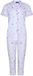 Rebelle Zetex BV Dames Pyjamaset Rebelle - Relax - Doorknoop - Bio Katoen - Blauw Gebloemd - Maat 42