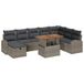 vidaXL Tuinbank Set 9 stuks Grijs Polyrotan