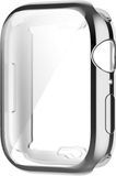 By Qubix Qubix - Siliconen case (volledig beschermd) 45mm - Zilver - Geschikt voor Apple watch 45mm