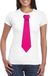 Bellatio Decorations Wit t-shirt met roze stropdas dames XL