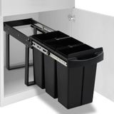 vidaXL Inbouwprullenbak uittrekbaar soft-close 36 l