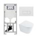 Geberit QeramiQ Dely Toiletset - 36.3x51.7cm - diepspoel - rimless - Geberit UP320 inbouwreservoir - met Burda frame - softclose toilet zitting - 35mm - mat witte bedieningsplaat - rechthoekige knoppen - glans wit