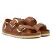 Birkenstock Milano Birki Buck Leren Cognac Sandalen Femme, marron foncé, 37 EU