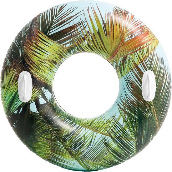 Intex Fashion Zwemring Palm 97 CM - Zwemband - Luchtbed Zwembad - Strand Luchtbed - Lounge inclusief handvaten