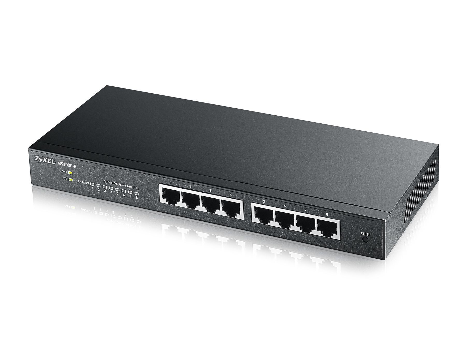 ZyXEL GS1900-8 - Switch - Zwart