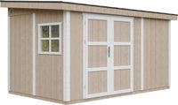 Timbela M939-TERRA BROWN - LP SmartSide Tuinhuis op houtbasis - 8,68 m² - 248x412xH231 cm - met vloer en verf