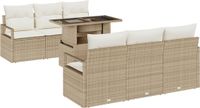 vidaXL Tuinbank Set 7-delig Beige Polyrotan