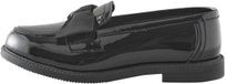 Next - Meisjes - Leren loafers met strik voor school met brede pasvorm (G) - Zwart