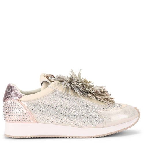 Kurt Geiger Kurt Geiger Islington Pom Pom Pump leren slip-on sneakers met strass lichtroze