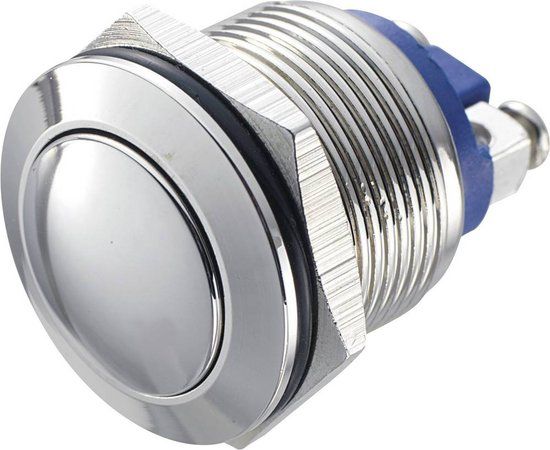 Premiere TRU COMPONENTS GQ 19B-N Vandalismebestendige druktoets 48 V/DC 2 A 1x uit/(aan) Moment IP65 Vernikkeld Kunststof 1 stuk(s)
