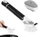 Brosse de cuisine 2-en-1 avec distributeur de liquide vaisselle et têtes de brosse interchangeables