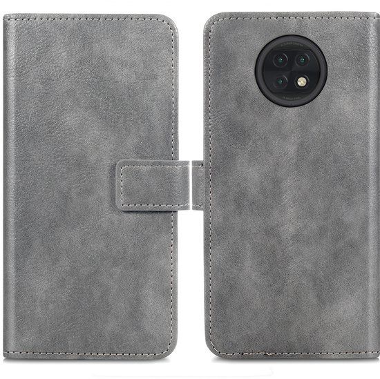 imoshion Hoesje - Geschikt voor Xiaomi Redmi Note 9T (5G) - Luxe Bookcase - Grijs