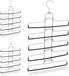 Merkloos Relaxdays ruimtebesparende kledinghangers - set van 3 - 15 broeken - 52 x 33 x 2 cm - zilver