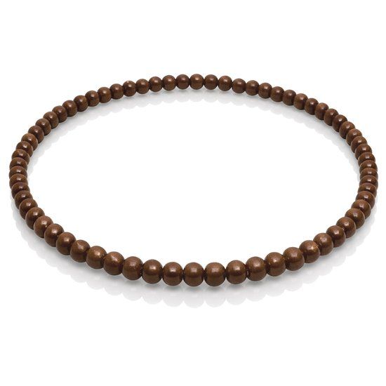 Memphis Lookinggoodtoday Bruine houten kralen ketting 90cm
