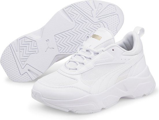 PUMA Cassia Dames Sneakers - White/Gold - Maat 42