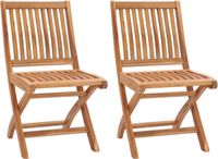 vidaXL - Opklapbare stoelen, 2 stuks, massief teakhout