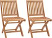 vidaXL - Opklapbare stoelen, 2 stuks, massief teakhout
