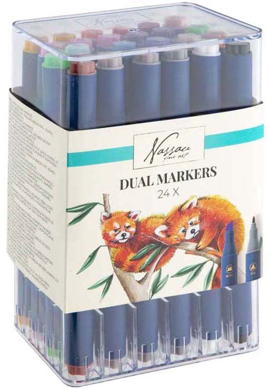 Art sensations Alcoholmarker nassau duopunt 24 stuks assorti