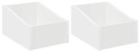 Boîte pour disques vinyles 2 pièces blanc 23 x 33 x 16 cm bois traité