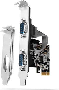 AXAGON PCEA-S2N - PCIe Adapter - 2x Seriële Poort (DB9) - ASIX AX99100 Chipset - Low Profile