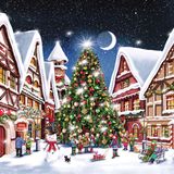 Ambiente Kerst thema servetten - 20x st - winterse kerstprint - 33 x 33 cm - kerstdiner servetjes - lunch/diner - kerstservetten
