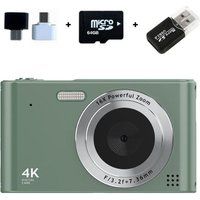 Aiorber CCD-camera, 1080P studentencamera, 16x zoom, 2.4", met 64 GB geheugenkaart, groen