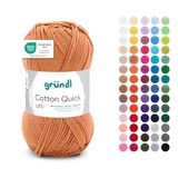 Gründl Wol Cotton Quick uni - dunne wol voor haken - breigaren - haakgaren - glanzend en huidvriendelijk - 100% katoen - 1 kluwen 50 g / 125 m - naalddikte 3-4 - curry