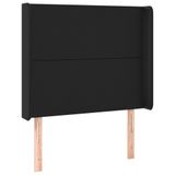 VidaXL Hoofdbord met randen 163x16x118/128 cm kunstleer zwart