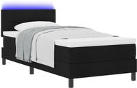vidaXL Boxspringbed met LED-stripverlichting Zwart 80 x 200 cm Stof