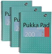 Pukka Pads Pukka Pad Jotta notitieboek spiraal gebonden 80 g/m2 gelinieerd met rand viervoudige perforatie 200 pagina's A4 3 stuks