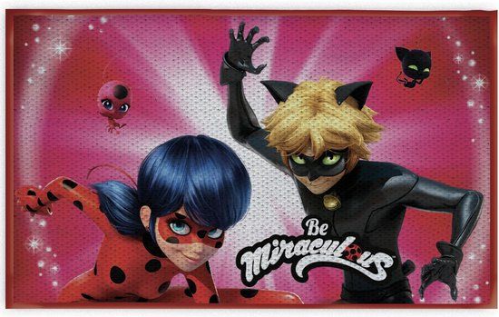 Miraculous Badmat Team - 40 x 60 cm - Rood - Polyester