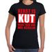 Bellatio Decorations Foute Kerst t-shirt - Kerst is kut maar toch ook wel gezellig - zwart - voor dames - kleding - trui shirt - kerstborrel XL