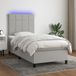 Maison Exclusive - Boxspringbed met matras en LED-verlichting, grijs, 90x190 cm, textiel