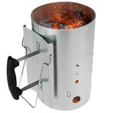 SA Products BBQ-schoorsteenstarter - aluminium houtskoolaansteker met warmte-isolerende veiligheidshandvat, kegelvormige kolenhouder, ventilatiegaten, draagbare barbecue-grillaccessoires voor kamperen