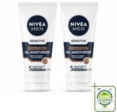NIVEA MEN Gel pour le visage Peau sensible & barbe naissante - 2 x 50 ml