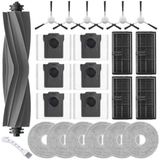 Merkloos PromoHome Reserveonderdelen voor Dreame L10s Ultra Gen 2/L40 Ultra AE/Mova E30 Ultra - 1 Hoofdborstel Rubber, 6 Zakken, 4 HEPA-Filters, 6 Doeken, 6 Zijborstels