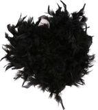 Boland Boa Kerstslinger - 2x stuks - zwart - veren - 180 cm - brandvertragend - kerstboomversiering