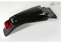 UFO Plast Achterspatbord / achterspatbord fender zwart/zwart met kentekenplaathouder / met licht detail compatibel met Ktm LC4 640 van 2002 tot 2004 SMC 660 van 2002 tot 2004
