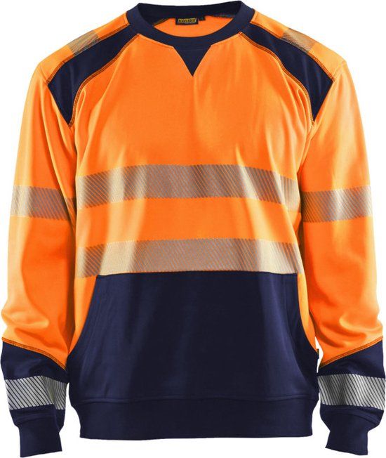 Blåkläder Sweatshirt High Vis 3541-2528 - High Vis Oranje/Marineblauw - S