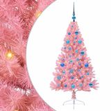 vidaXL - Kunststof - Voorverlichte - Kerstboom - met - 150 - LED - Roze - 150 - cm - PVC