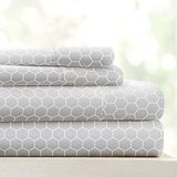 Linen Market Beddengoedset voor queensize bed, 4-delig, grijs met geometrische print