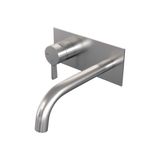 Brauer Brushed Edition Inbouw Wastafelmengkraan met Gebogen Uitloop en Afdekplaat Model E2 RVS Geborsteld PVD