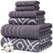 Amrapur Pacific Coast Textiles Oxford Grijze Lavendel 6-delige Garen Geverfde Handdoek Set