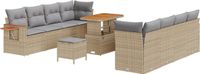 vidaXL Tuinbank Set Beige en Lichtgrijs