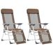 VidaXL Campingstoelen met voetensteun 2 stuks inklapbaar textileen bruin