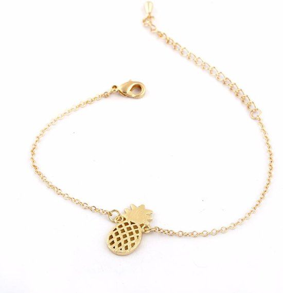 Joboly Ananas pineapple hippe armband - Dames - Goudkleurig