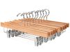 Nature Smile Houten broek hangers houten bodem jeans rok hanger met clips anti-roest haak pak van 10 (natuurlijk)